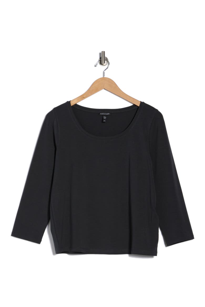Scoop Neck Stretch Jersey Shirt, Alternate, color, GRAPHITE