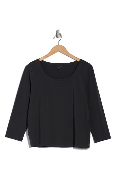 Scoop Neck Stretch Jersey Shirt