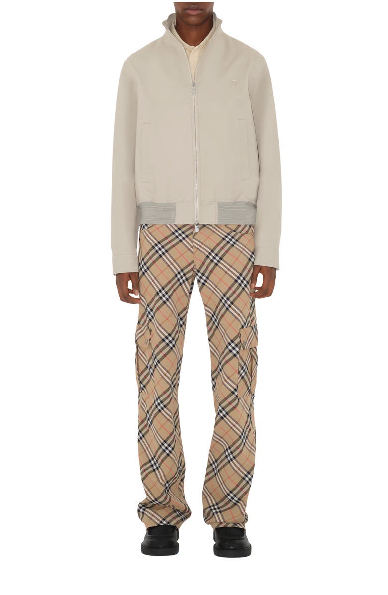 Burberry Check Stretch Linen Cotton Trousers, Main, color, 