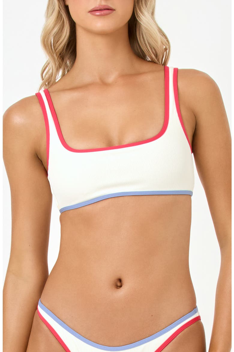 Prince Square Neck Swim Top, Main, color, CREAM/ POUT/ CHAM