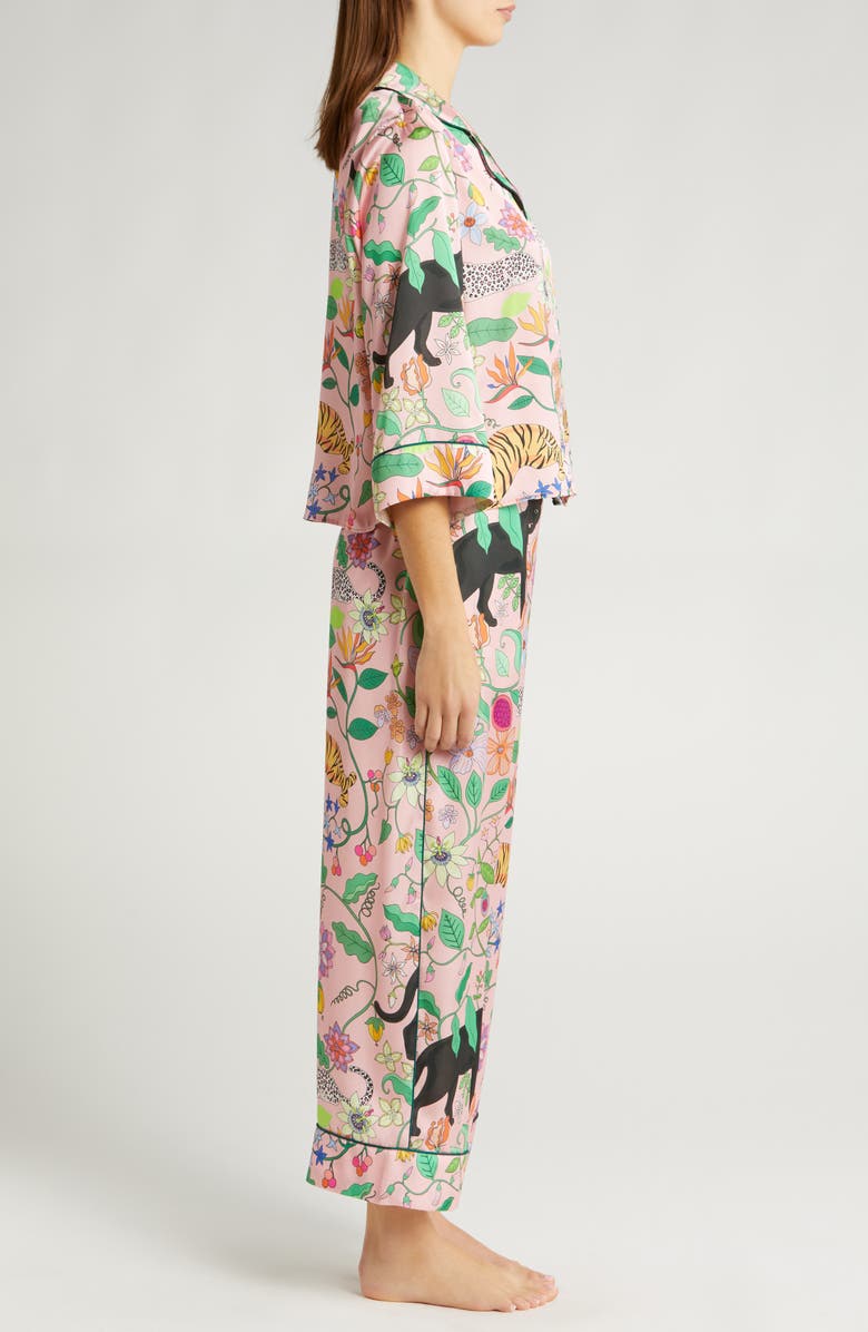 Karen Mabon Big Cats Satin Pajamas, Alternate, color, 
