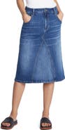 Wash Lab Denim Pieced Denim Midi Skirt