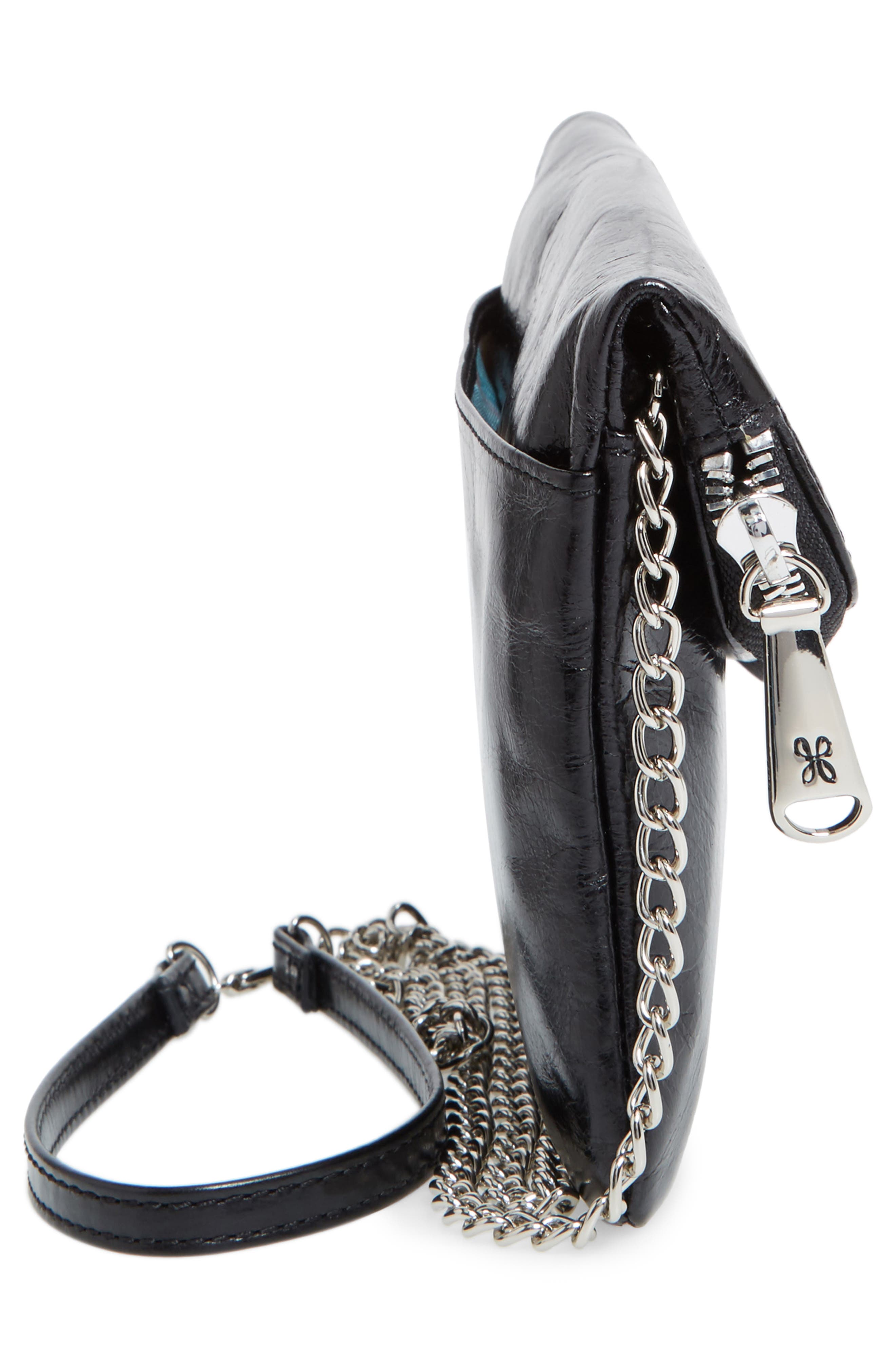 'Daria' Leather Crossbody Bag, Alternate, color, BLACK