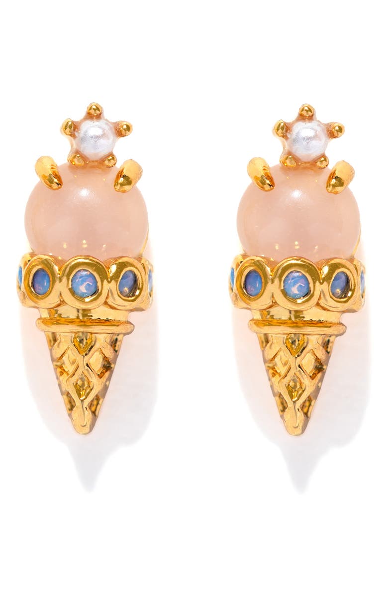 Girls Crew Ice Cream Shop Stud Earrings, Alternate, color, Gold