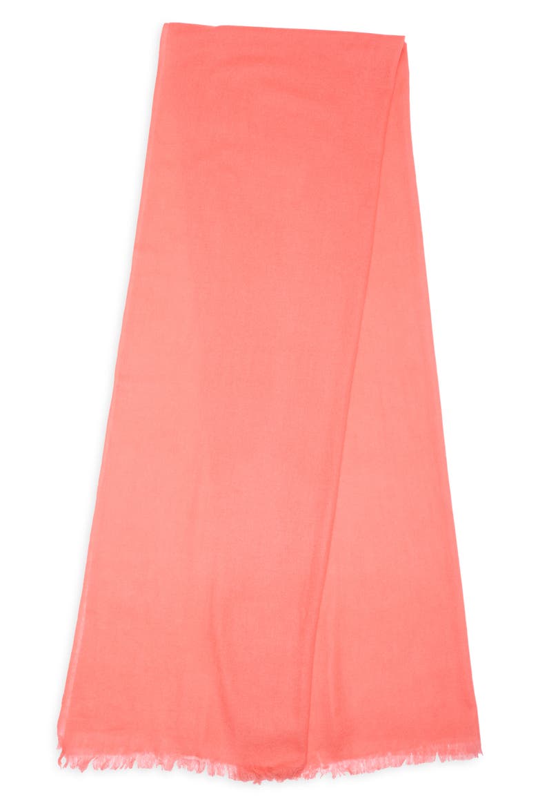 Textured Cashmere Scarf, Alternate, color, CORAL SUGAR