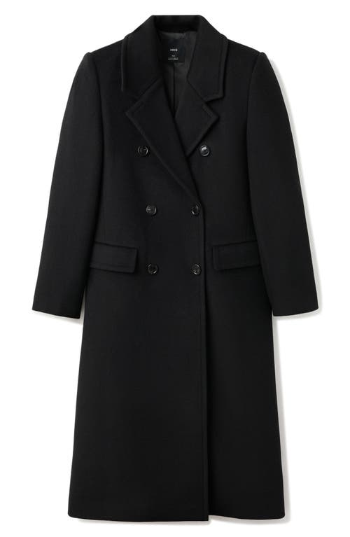 Mango Women's Double-breasted Wool Coat In Black
