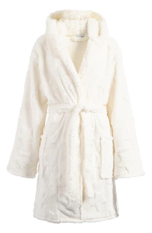 Pj Salvage Cozy Plush Fleece Hooded Robe In Ivory