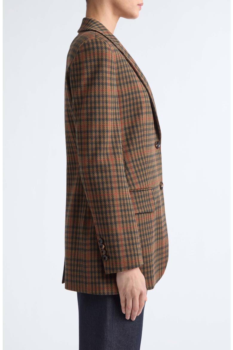 Galosce Plaid Blazer, Alternate, color, TOBACCO