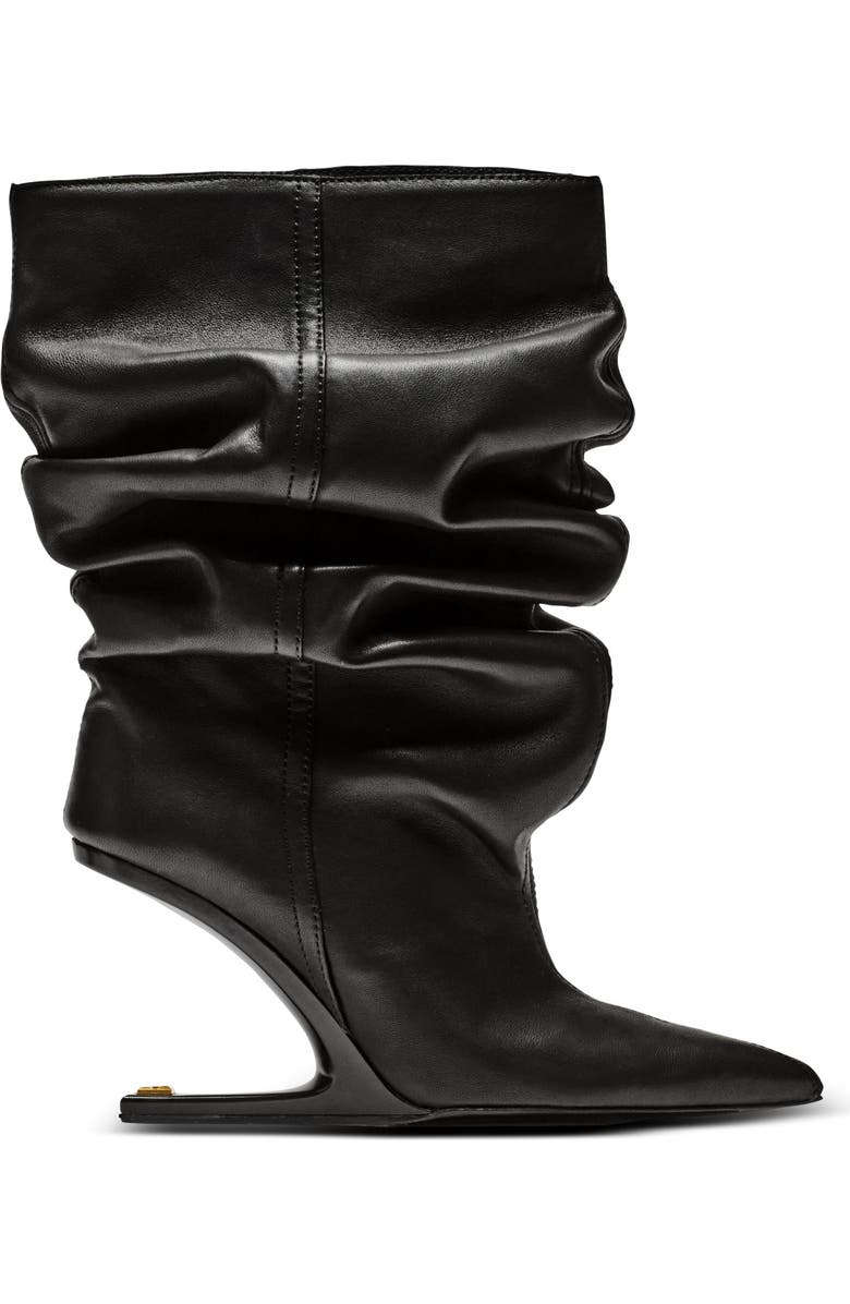 Balmain "No Wedge" smooth leather ankle boots, Alternate, color, Black