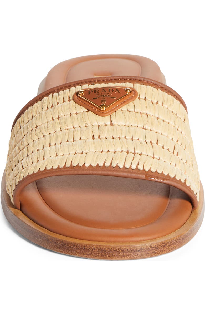 Prada Raffia Slide Sandal, Alternate, color, Naturale