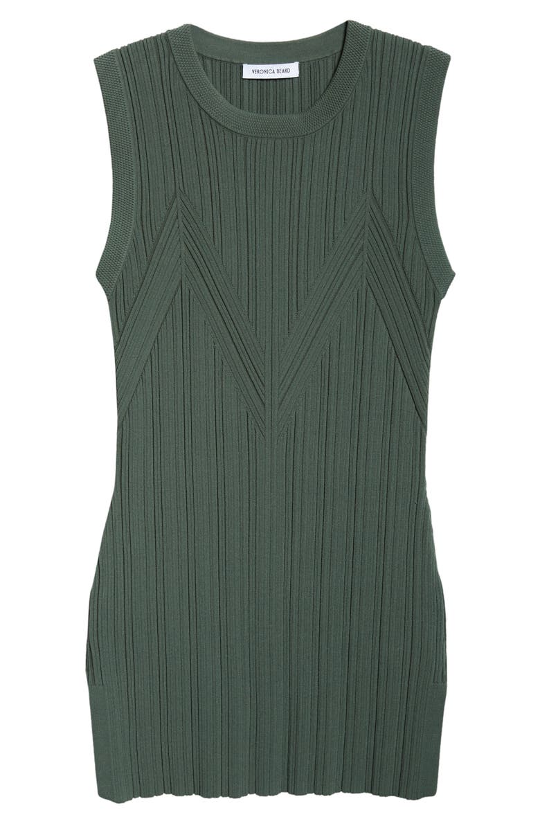 Veronica Beard Semma Variegated Rib Sleeveless Sweater, Alternate, color, Forest Green