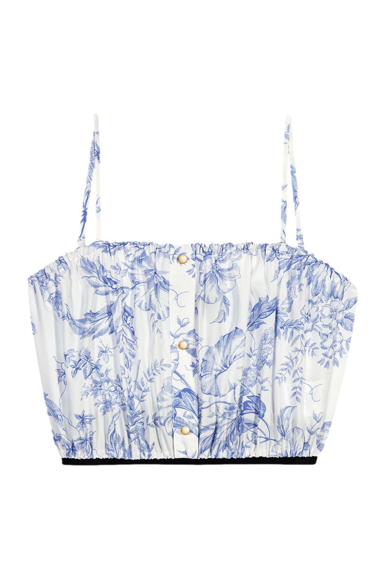 Patterned top with straps, Alternate, color, Sky blue large flowers print