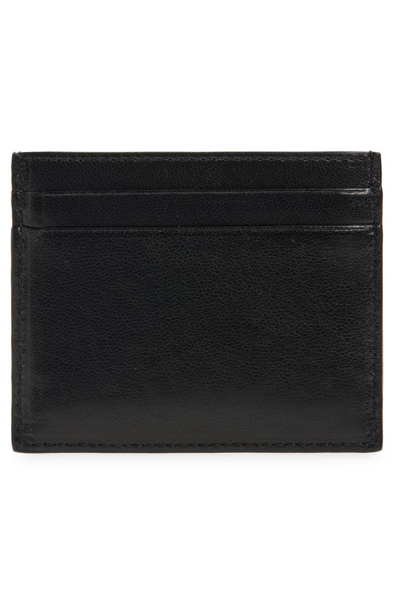 Valentino Garavani Viva Superstar Leather Card Holder, Alternate, color, Black/ Tan