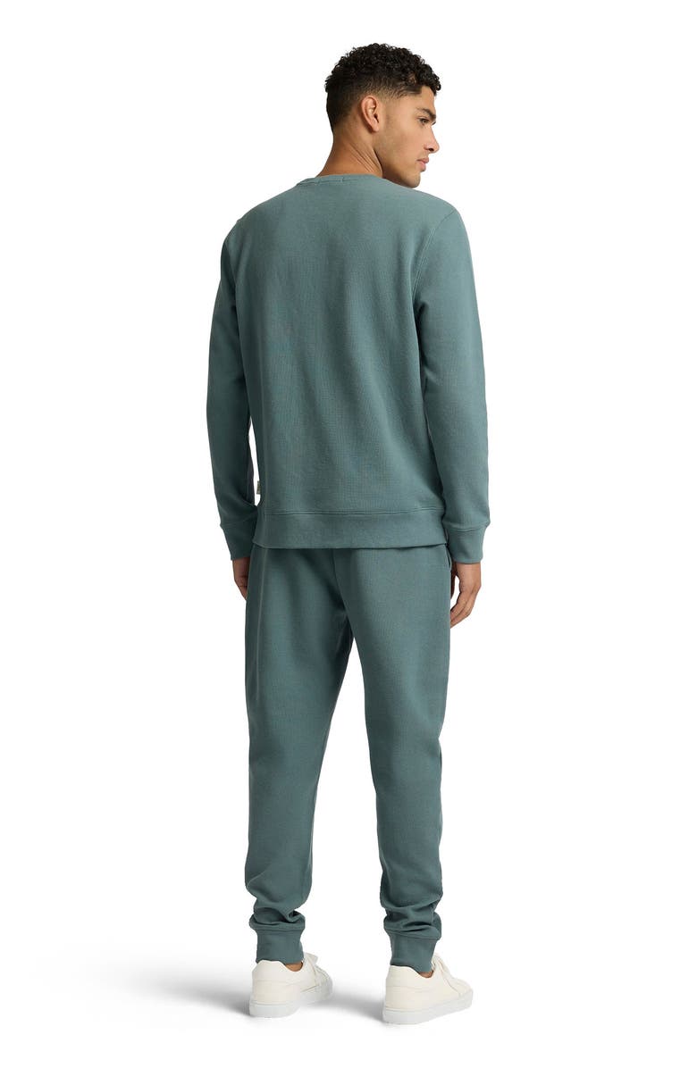 Onia Heavyweight Cotton Waffle Crewneck Sweatshirt, Alternate, color, Fern