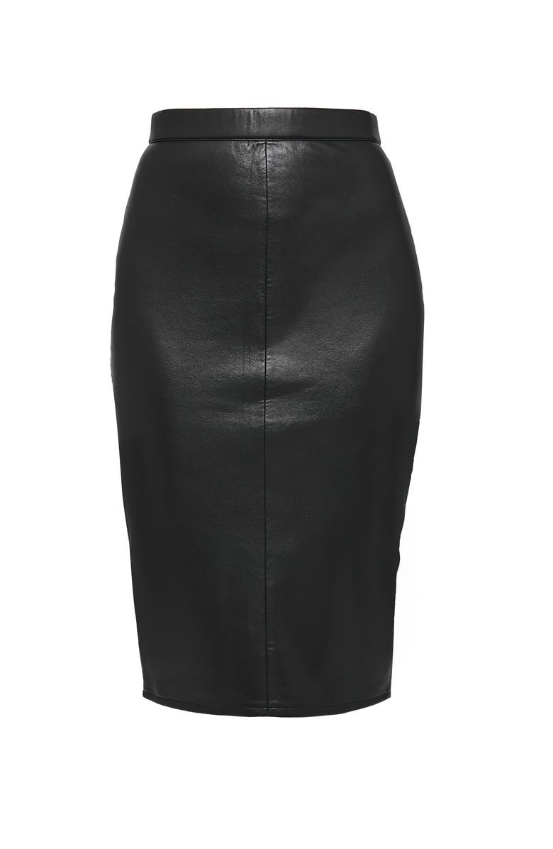 AS by DF Port Elizabeth Recycled Leather Skirt, Alternate, color, Black