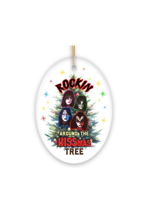 Rockin Around The Christmas Tree Guitar Oval Ornament