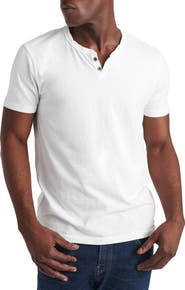 Lucky Brand Button Notch Neck T-Shirt