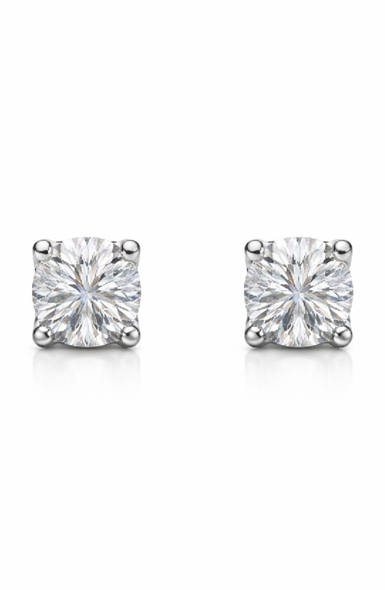 BEST SILVER Moissanite Stud Earrings, Main, color, 