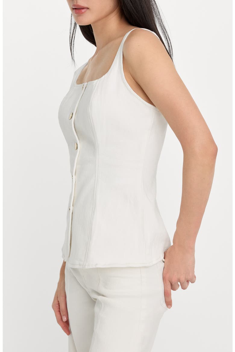 Stretch Denim Vest, Alternate, color, COTTON WHITE