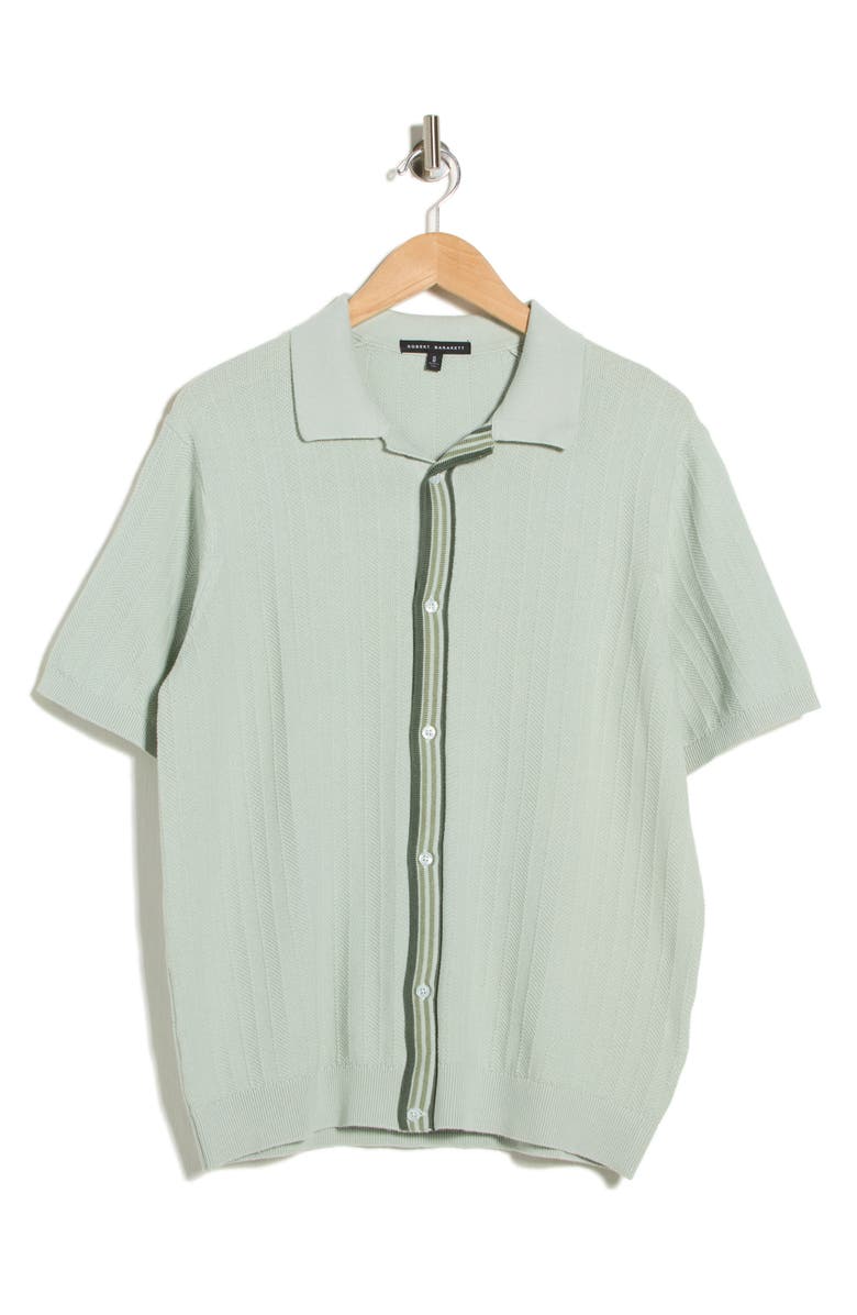 Robert Barakett Beaufort Short Sleeve Knit Cardigan, Main, color, Aqua Green