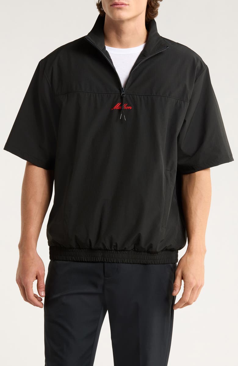 Malbon Golf Members Short Sleeve Windshirt, Main, color, Black