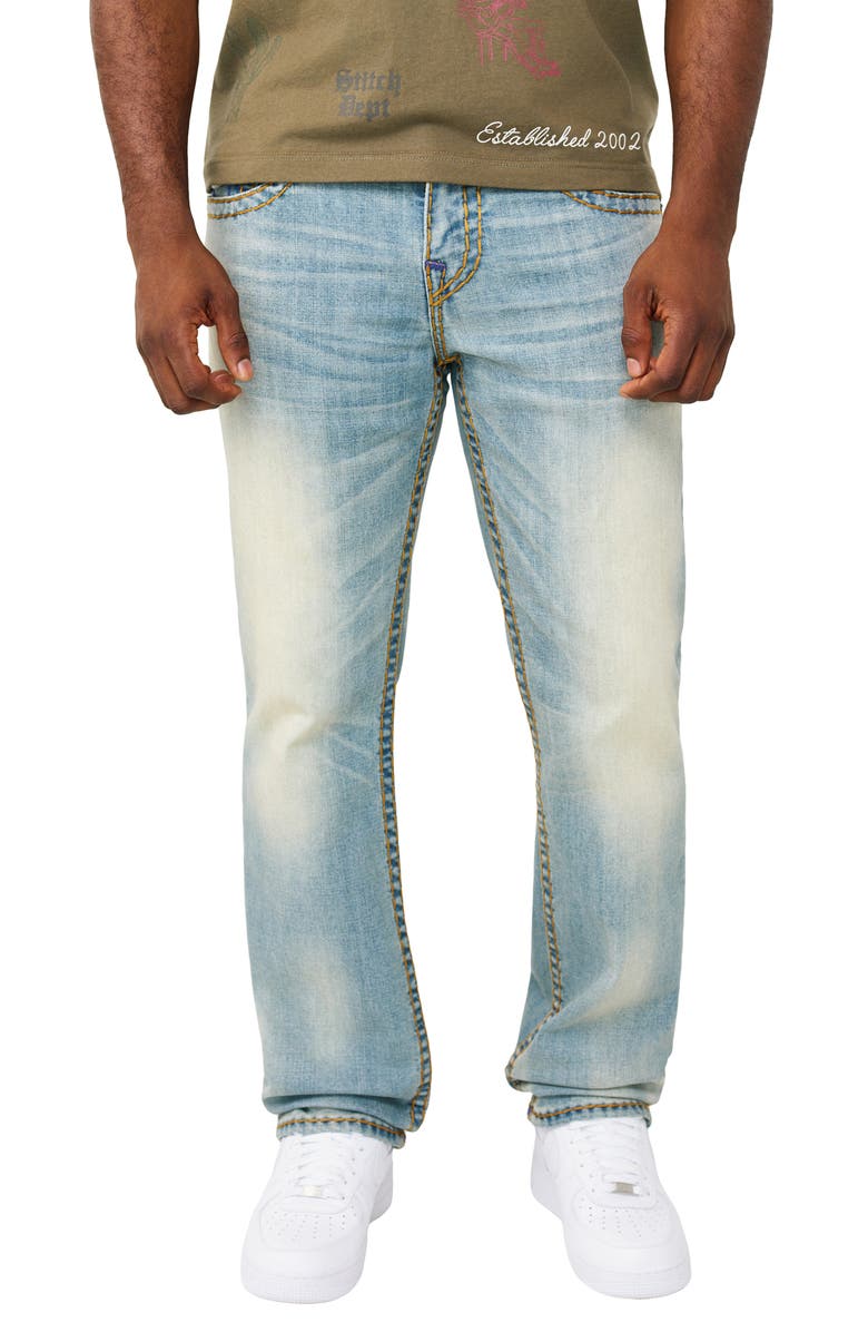 True Religion Ricky Super T Relaxed Straight Leg Jeans, Main, color, Seagrass Medium Wash