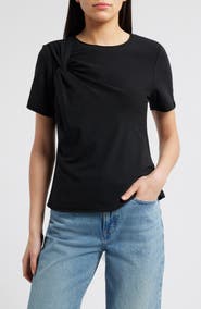 Wit & Wisdom Twist Front Stretch Cotton Modal T-Shirt