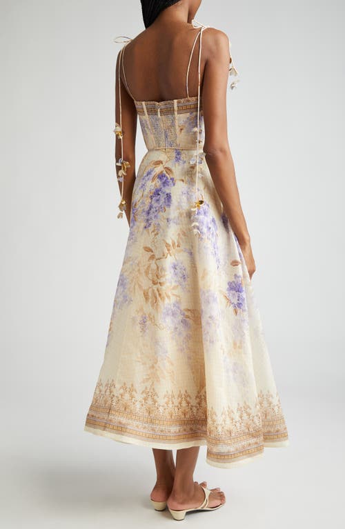 ZIMMERMANN ZIMMERMANN FLORAL APPLIQUÉ FIT & FLARE MIDI DRESS