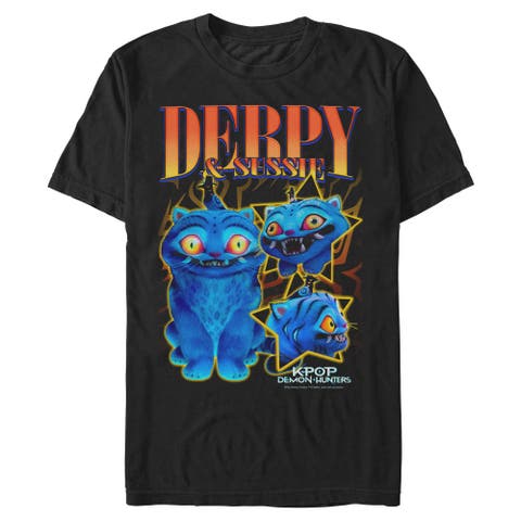 Men's KPop Demon Hunters Derpy and Sussie Friends  Graphic T-Shirt