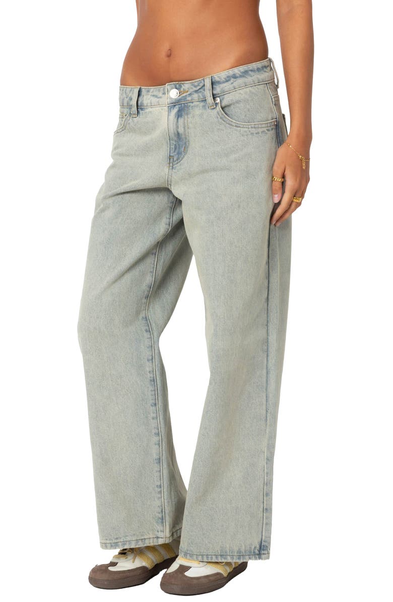 EDIKTED Magda Low Rise Wide Leg Jeans, Alternate, color, Blue