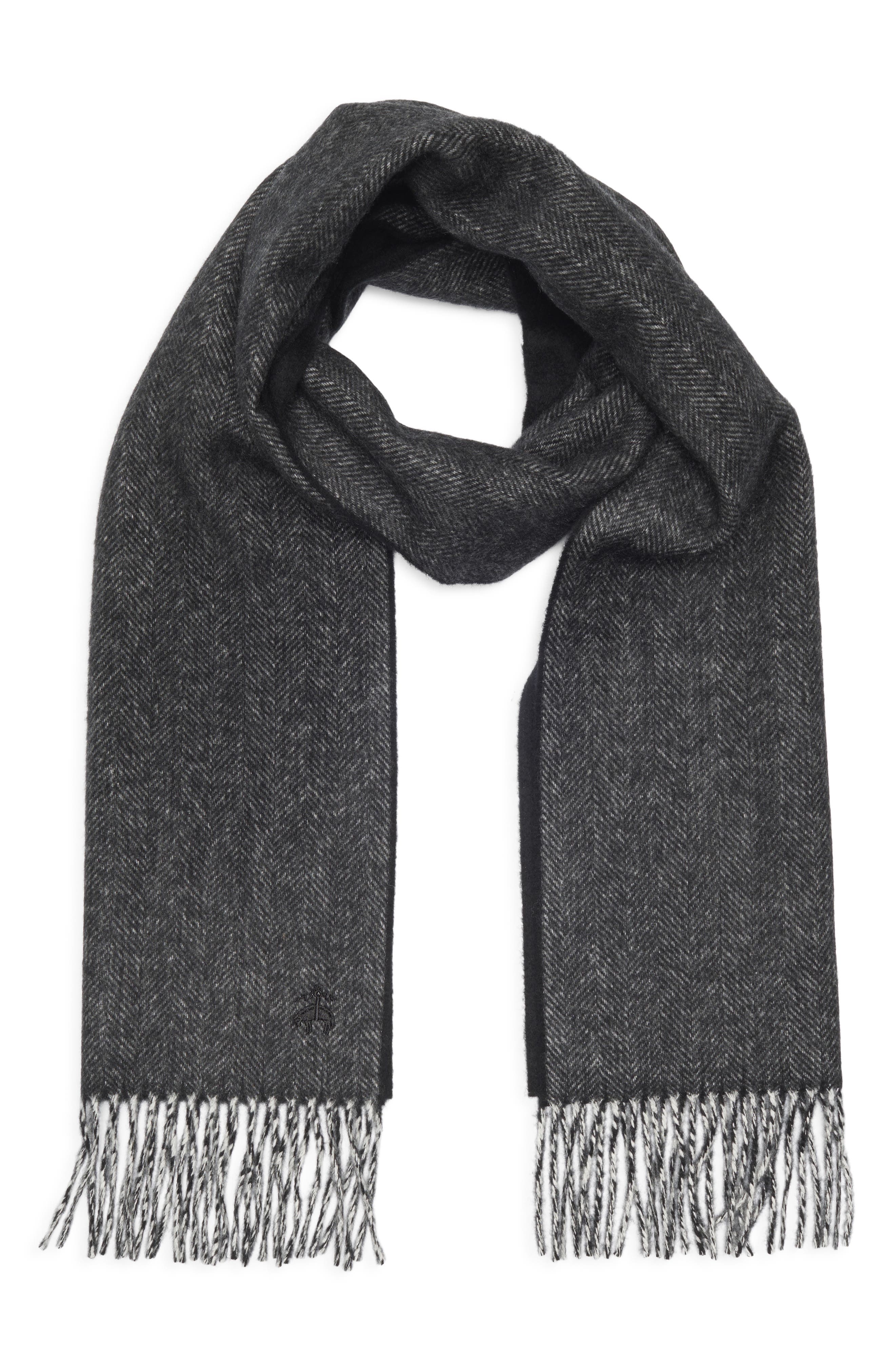 Brooks Brothers Herringbone Wool &amp; Cashmere Blend Scarf