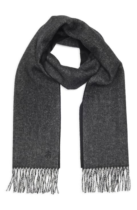 Herringbone Wool & Cashmere Blend Scarf