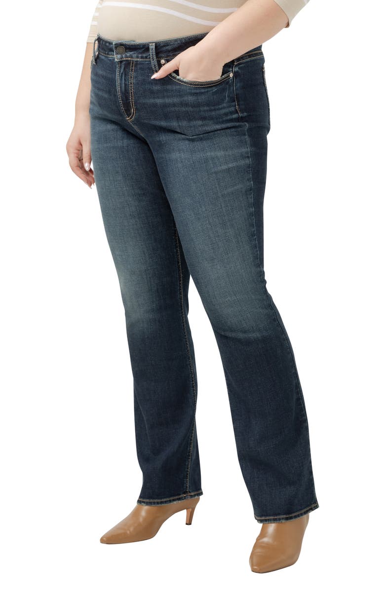 Silver Jeans Co. Suki Curvy Mid Rise Slim Bootcut Jeans, Alternate, color, Indigo