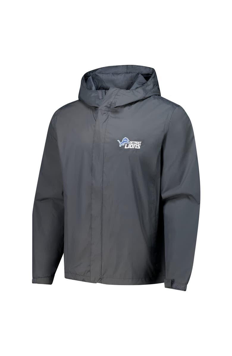 DUNBROOKE Men's Dunbrooke Graphite Detroit Lions Tropic Waterproof Packable Full-Zip Hoodie Jacket, Alternate, color, 