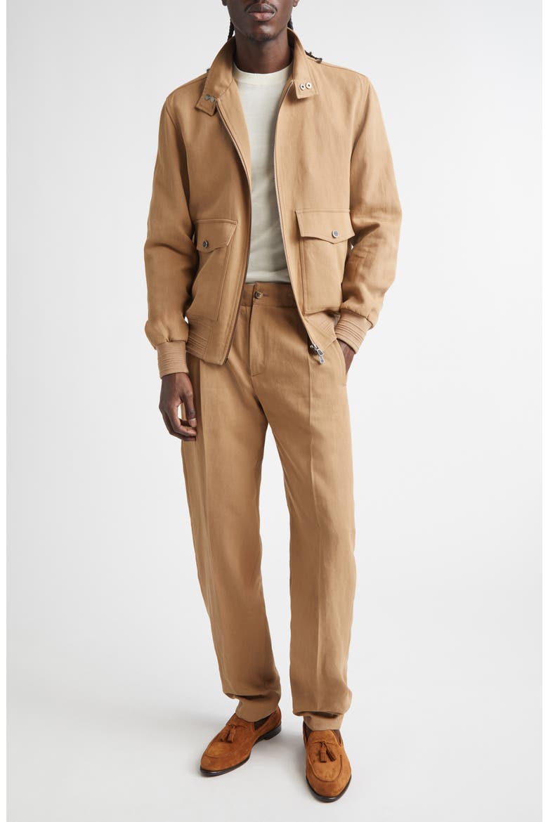 Barracuta Linen Bomber Jacket, Alternate, color, PASTEL BROWN