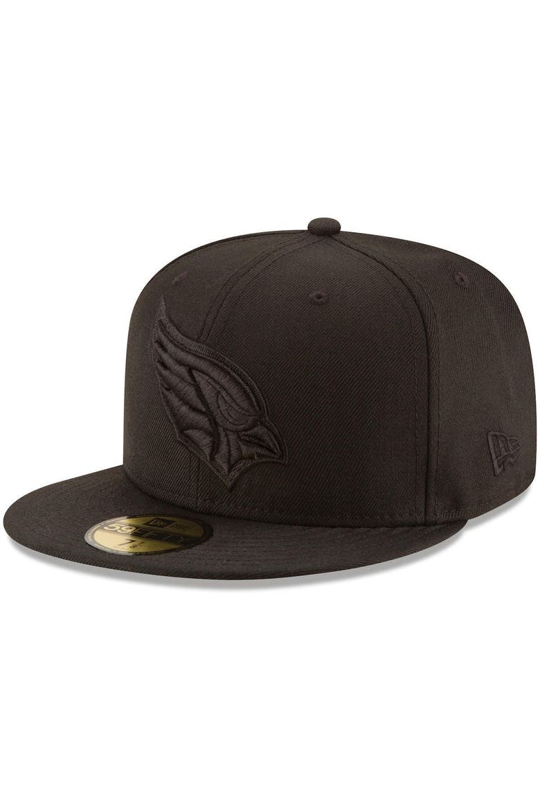Men's New Era Arizona Cardinals Black on Black 59FIFTY Fitted Hat, Main, color, BLACK