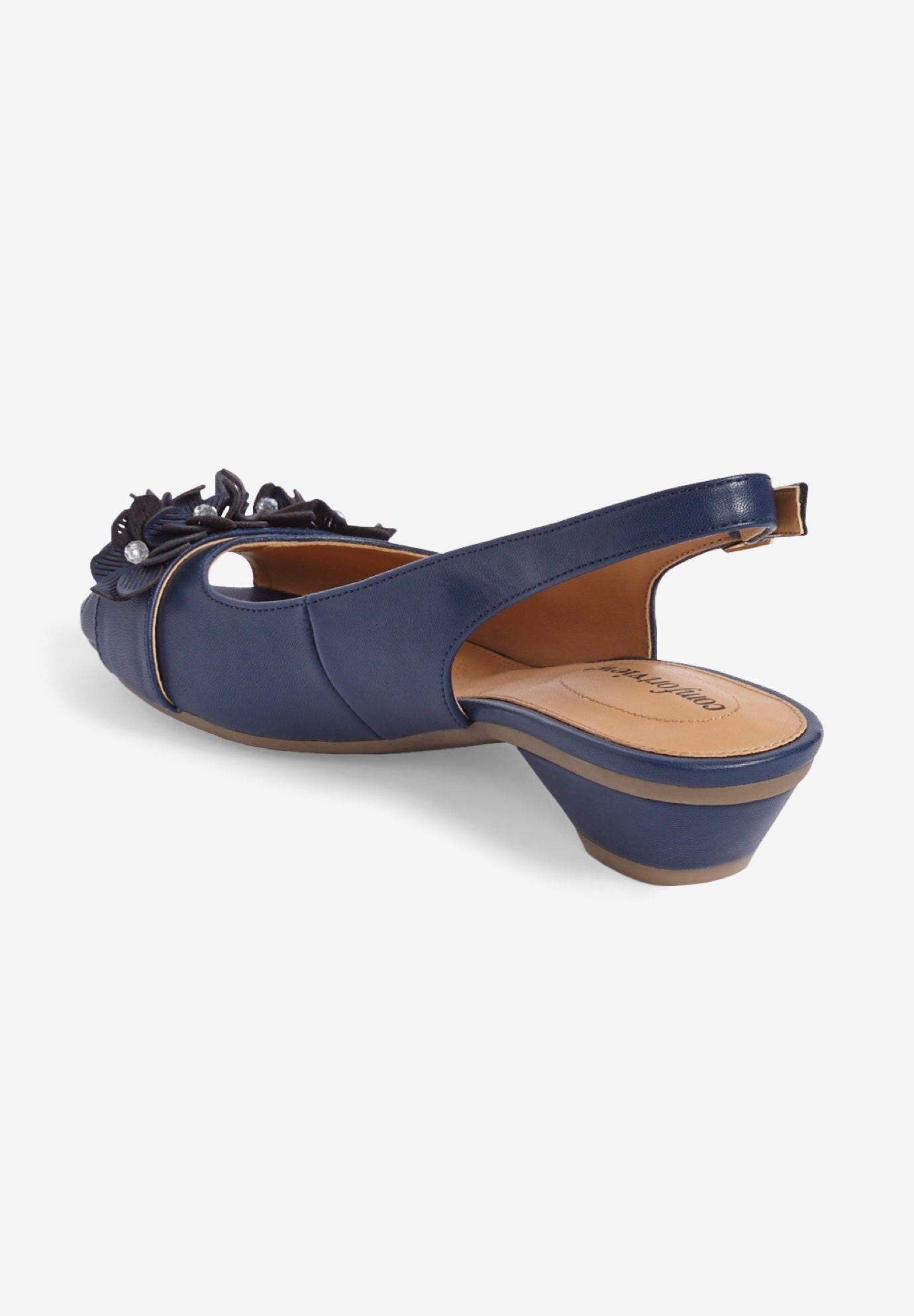 The Rider Leather Like Slingback, Alternate, color, NAVY