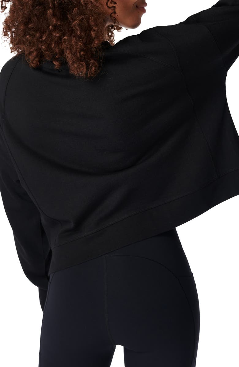 Sweaty Betty After Class Cotton Blend Crop Sweatshirt, Alternate, color, Black
