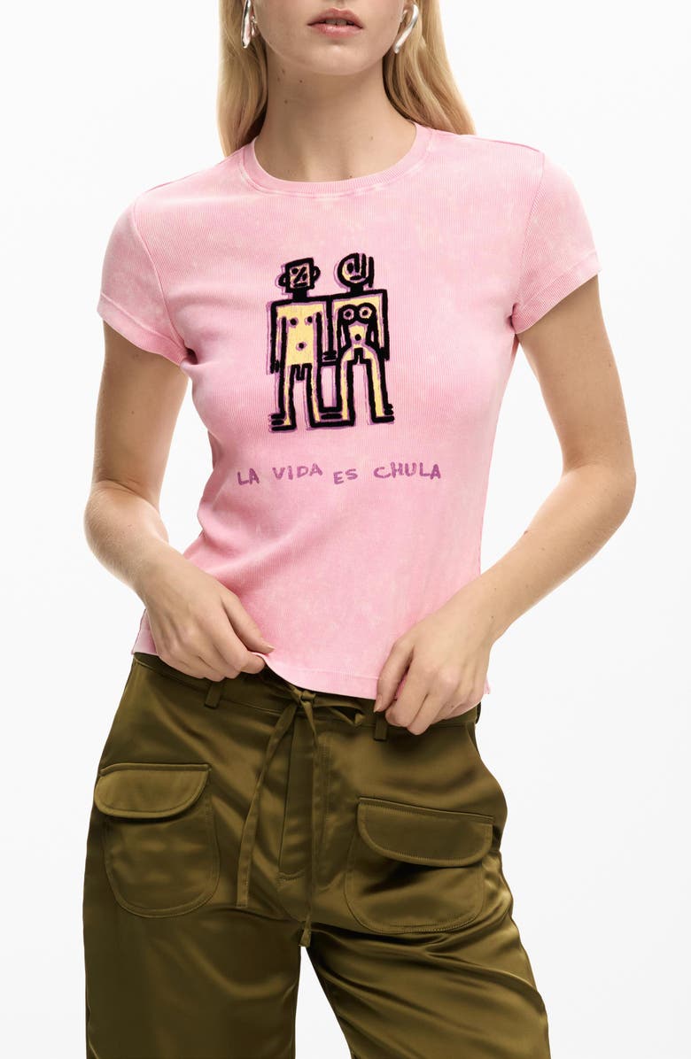 Desigual Graphic T-Shirt, Main, color, 