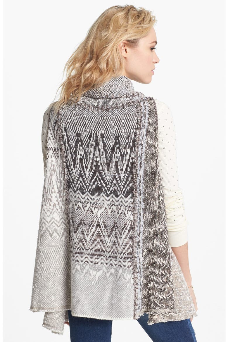 'In Your Arms' Sleeveless Cardigan, Alternate, color, WHITE/ GREY