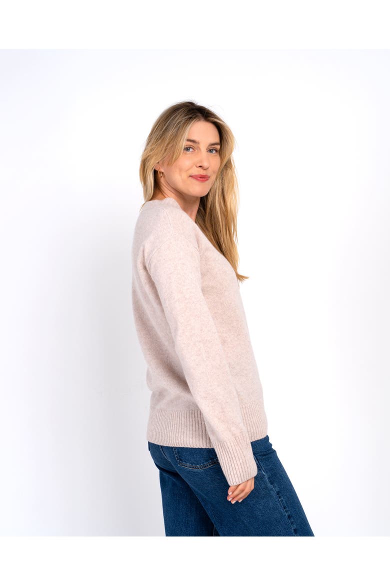 Anya V-Neck Sweater, Alternate, color, Champagne Marl