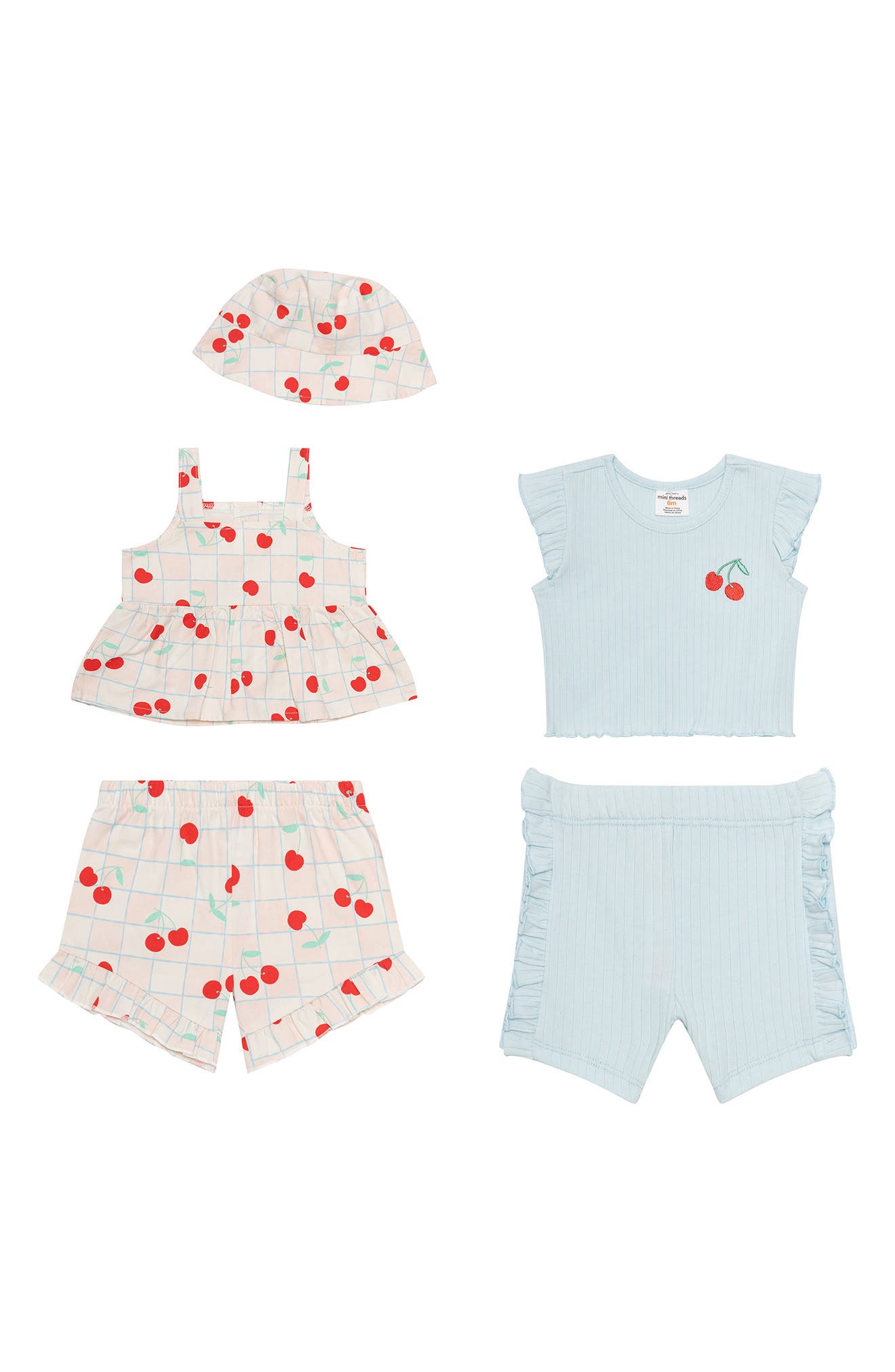 Petit Lem’s Mini Threads 5-Piece Cherries Outfit Set
