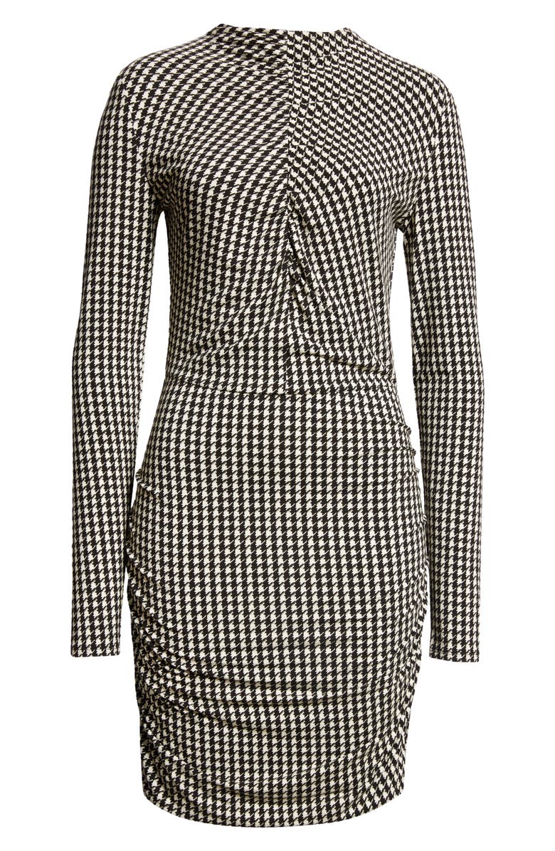 Veronica Beard Mizani Houndstooth Ruched Long Sleeve Dress, Alternate, color,