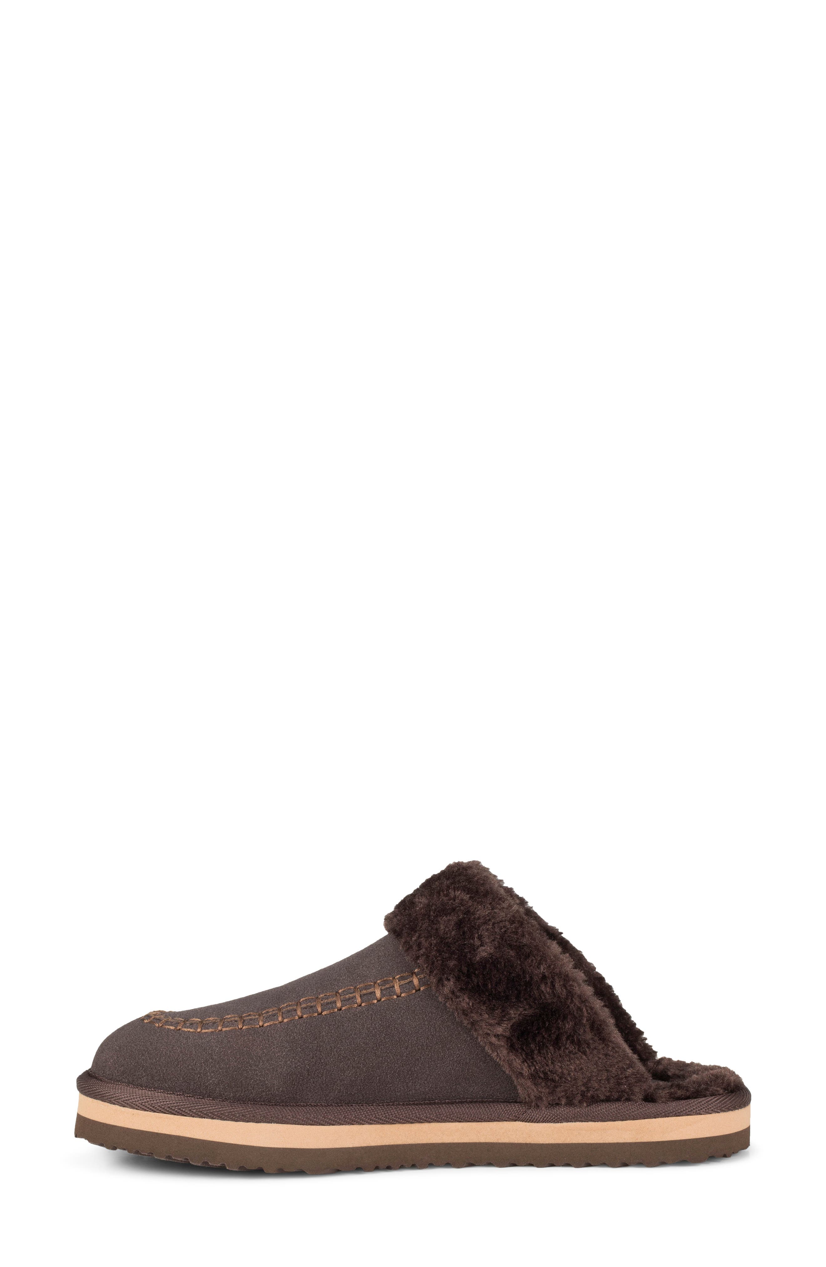 Justina Clog Slipper, Alternate, color, DARK BROWN
