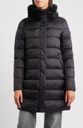 Save The Duck Dalea Faux Fur Collar Longline Puffer Jacket