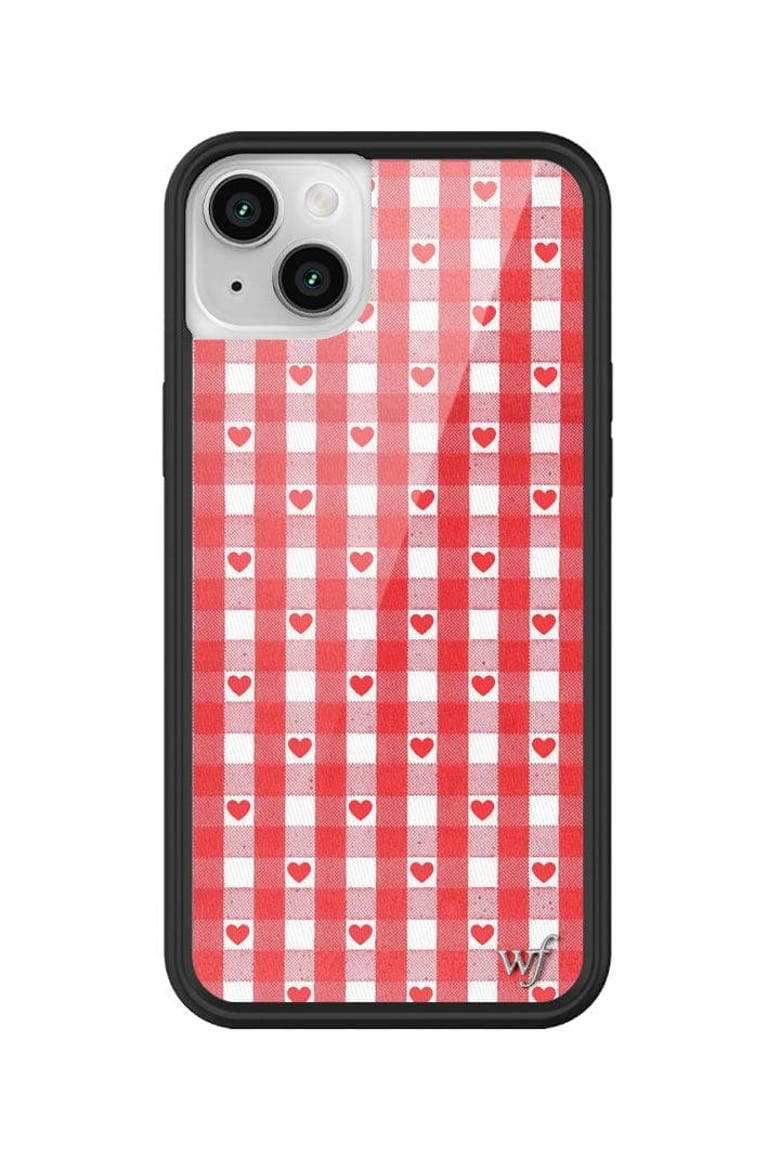 Gingham Hearts | Red iPhone Case, Main, color, Red