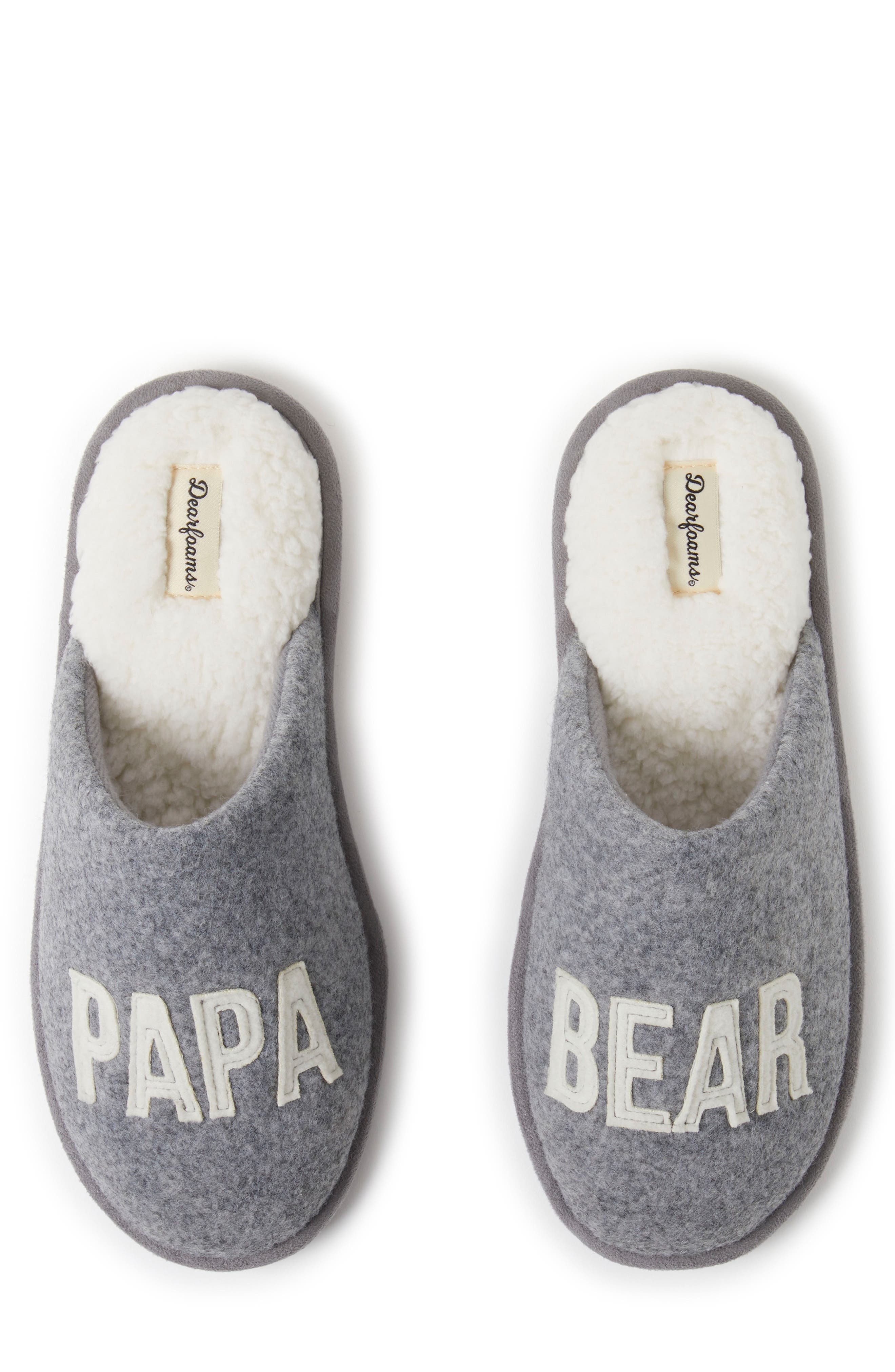 Carson Papa Bear Dad Scuff Slipper, Main, color, LIGHT HEATHER GREY