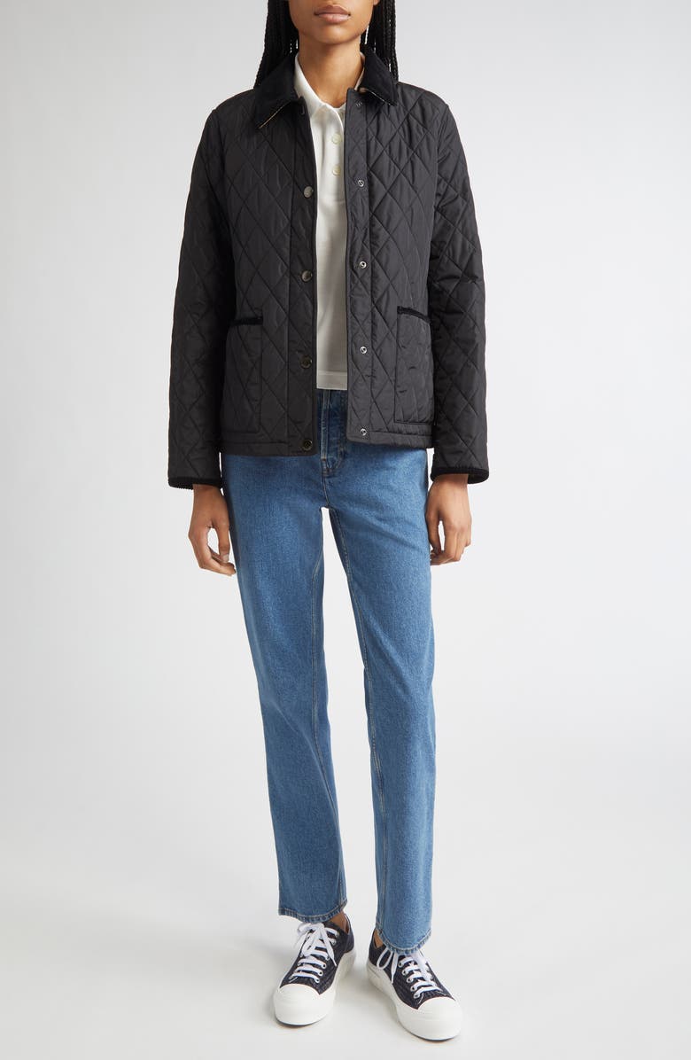 Burberry Quilted Nylon Barn Jacket, Alternate, color,