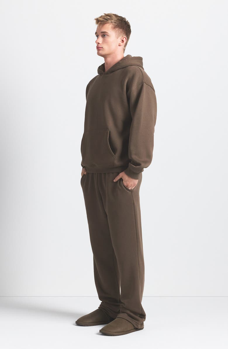 SKIMS Fleece Lounge Relaxed Hoodie, Alternate, color, Driftwood