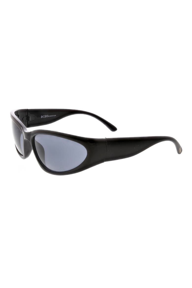 54mm Racer Wrap Sunglasses, Alternate, color, BLACK